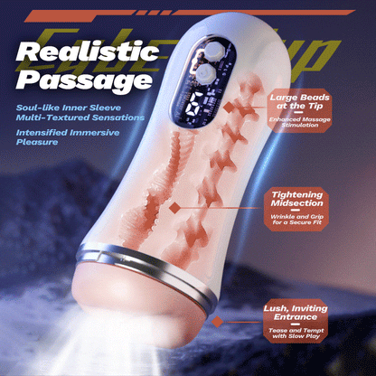 【4.72 IN Depth】 4D Cyberpunk 9 Vibration App Control Heating Masturbator Cup