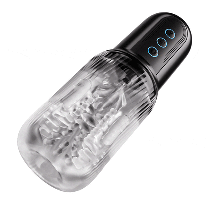 Automatic Dual Vibrating Eggs 5 Sucking 10 Vibrating Deep Throat Male Masturbator