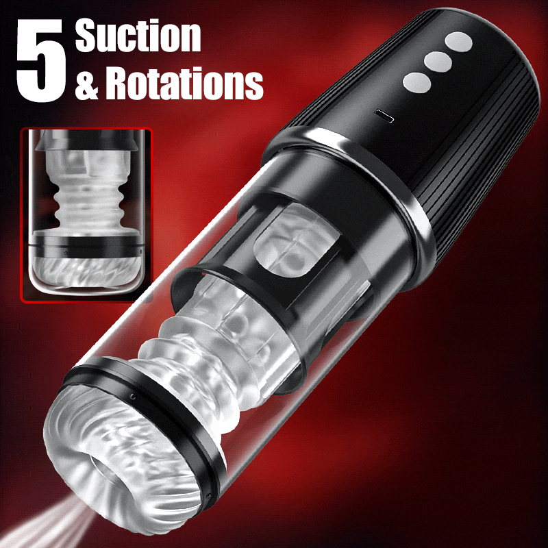 Automatic Male Masturbator Cup 5 Rotating 5 Sucking 7 Vibrating Masturbator & Training 2 IN 1 Adult Toys