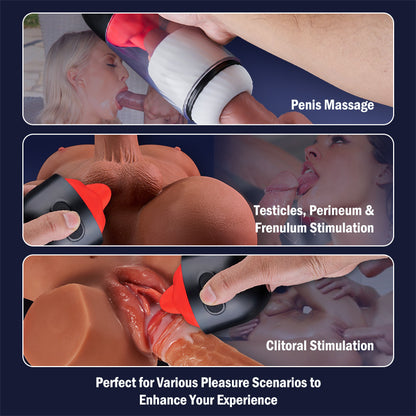 App Control Male Masturbator with 9 Tongue Licking & Vibration Modes