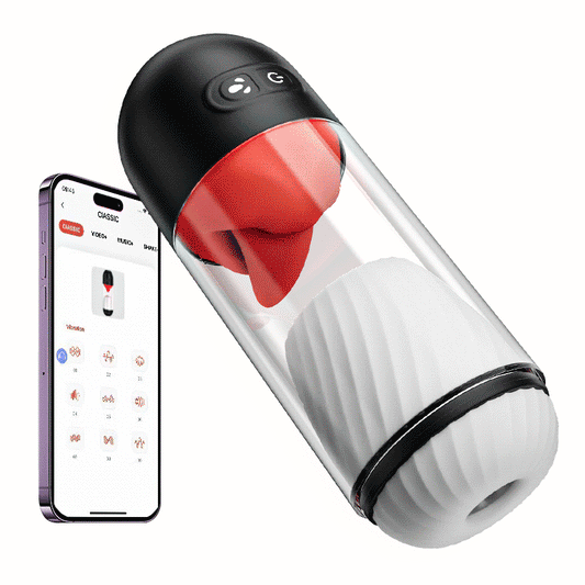App Control Male Masturbator with 9 Tongue Licking & Vibration Modes