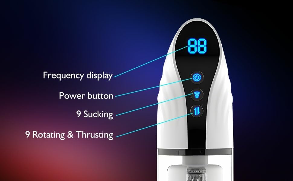 Electric Blowjob Penis Massager Sucker Sex Toy - Automatic Male Masturbator with 9 Modes Sucking Thrusting & Rotating for Men’s Pleasure, Milking Machine Cock Shower Stroker Masturbation Cup Dick Pump
