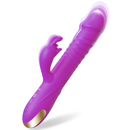 Thrusting Dildo Vibrators Sex Toys for Women - Dildos Adult Toys G Spot Rabbit Vibrator with 3 Thrust and 10 Vibrate Modes, Silicone Clitoral Stimulator Sex Toy for Solo and Couples Pleasure