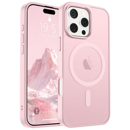 Magnetic for iPhone 14 Case & iPhone 13 Case (Compatible with MagSafe)(Military Grade Drop Protection) Translucent Matte Shockproof Phone Cover,Black