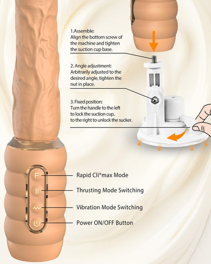 Sex Machine Thrusting Dildo Riding Vibrator Adult Sex Toys for Women Men Clitoral G Spot Anal Play, Dildo Machine with 10 Vibration 3 Thrusting & Rapid Modes Big Suction Cup Anal Toys for Couple Play