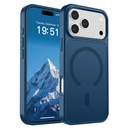 Magnetic for iPhone 14 Case & iPhone 13 Case (Compatible with MagSafe)(Military Grade Drop Protection) Translucent Matte Shockproof Phone Cover,Black