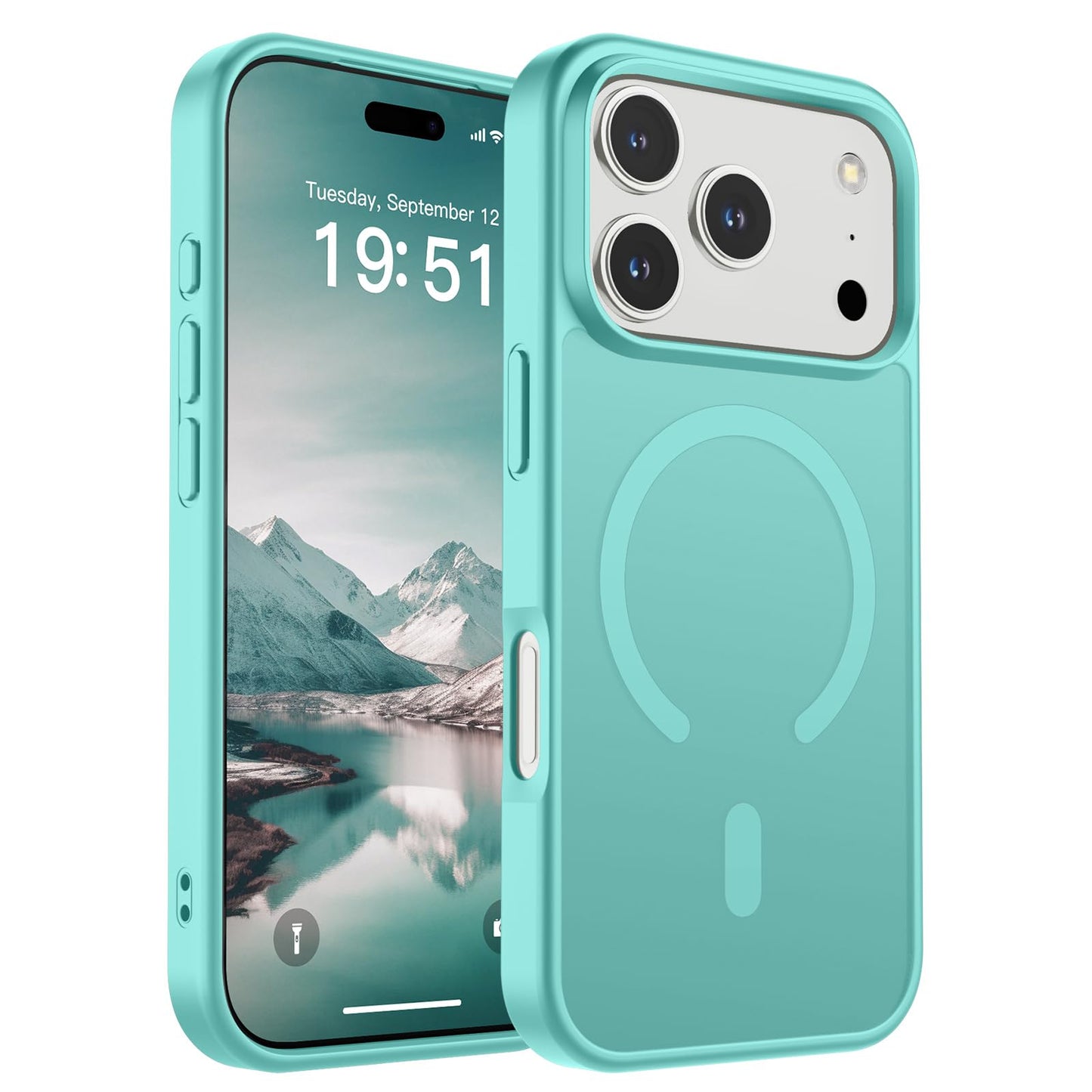 Magnetic for iPhone 14 Case & iPhone 13 Case (Compatible with MagSafe)(Military Grade Drop Protection) Translucent Matte Shockproof Phone Cover,Black