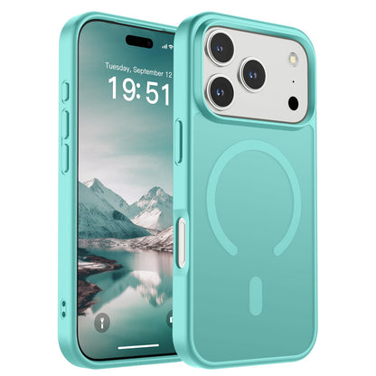 Magnetic for iPhone 14 Case & iPhone 13 Case (Compatible with MagSafe)(Military Grade Drop Protection) Translucent Matte Shockproof Phone Cover,Black