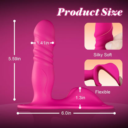 Riding Grinding Thrusting Dildo with Vibrating Clitoral Vibrator, Strap On Wearable Dildo Sex Machine, Women Couples Adult Sex Toys Games, App Remote Control G Spot Anal Dildo, BDSM Female Sex Toy