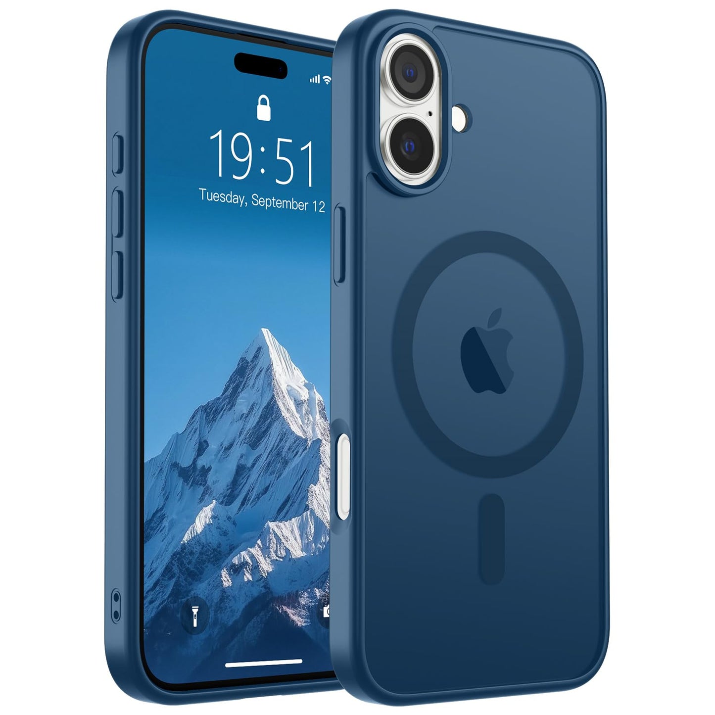 Magnetic for iPhone 14 Case & iPhone 13 Case (Compatible with MagSafe)(Military Grade Drop Protection) Translucent Matte Shockproof Phone Cover,Black