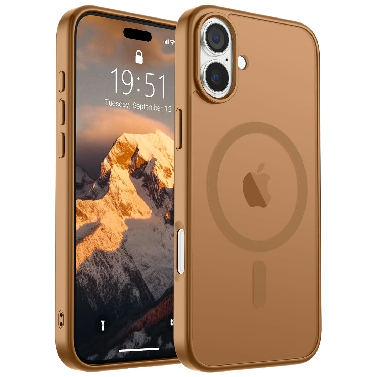 Magnetic for iPhone 14 Case & iPhone 13 Case (Compatible with MagSafe)(Military Grade Drop Protection) Translucent Matte Shockproof Phone Cover,Black