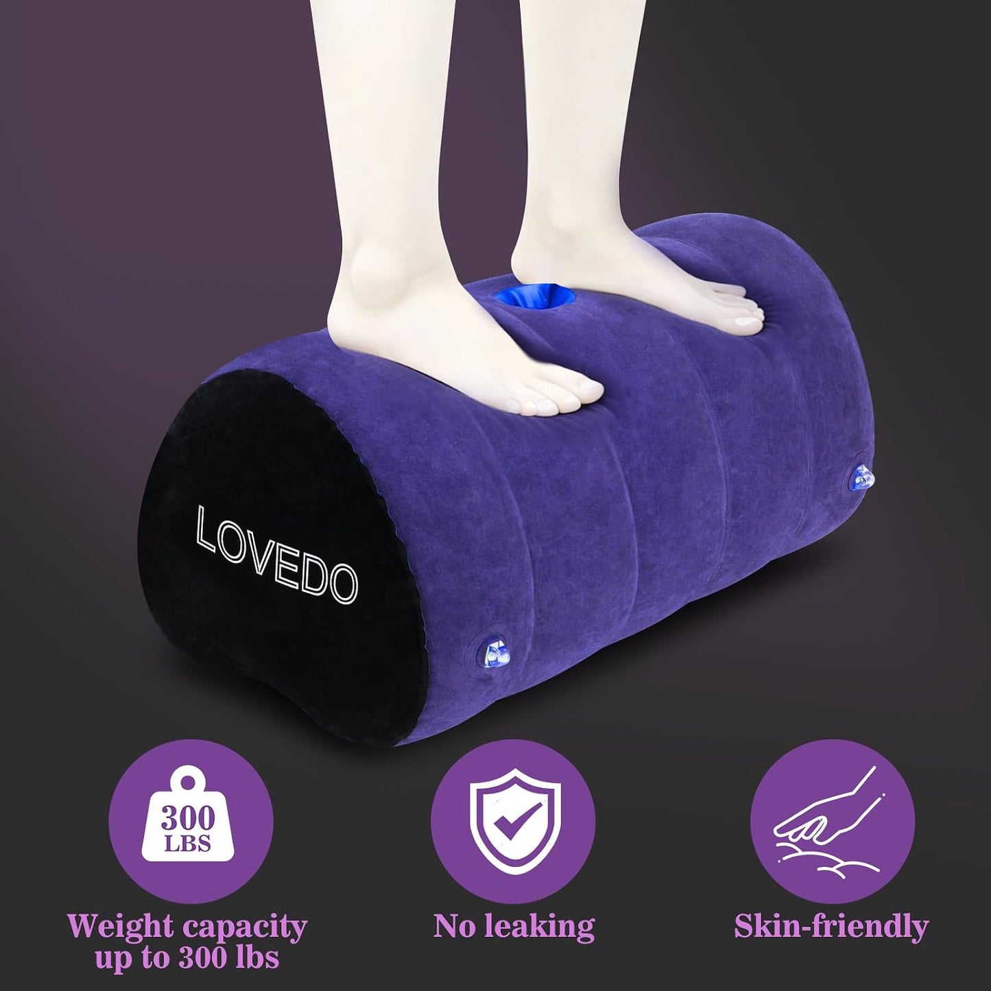 Sex Toys Sex Pillow, with BDSM Bondage Heart Shaped Inflatable Cushion Furniture for Bedroom Dildo Mount, Upsize Pillow with Bondage Cuffs, Cross Strap, Nipple