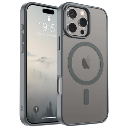 Magnetic for iPhone 14 Case & iPhone 13 Case (Compatible with MagSafe)(Military Grade Drop Protection) Translucent Matte Shockproof Phone Cover,Black