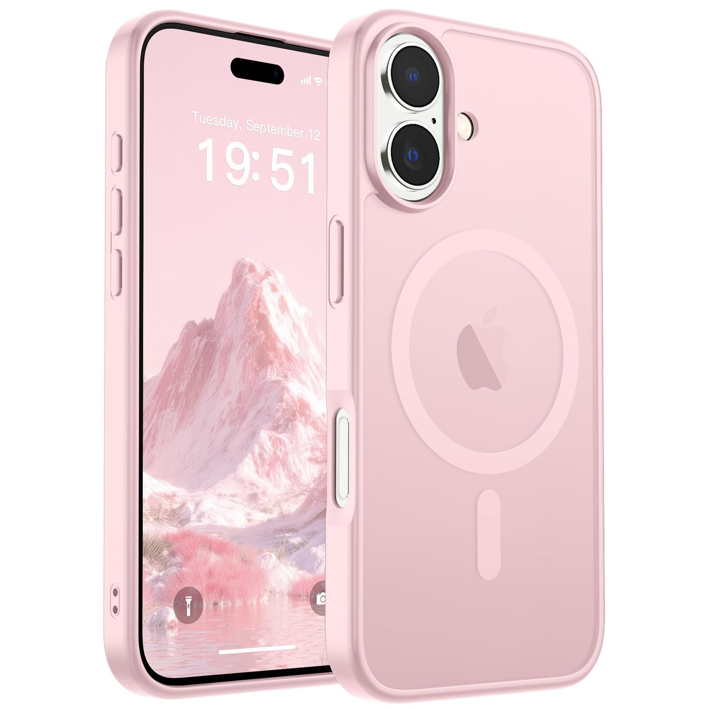 Magnetic for iPhone 14 Case & iPhone 13 Case (Compatible with MagSafe)(Military Grade Drop Protection) Translucent Matte Shockproof Phone Cover,Black