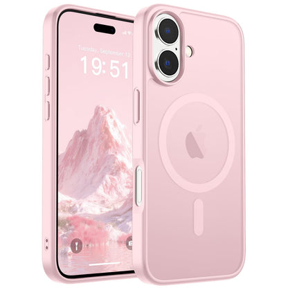 Magnetic for iPhone 14 Case & iPhone 13 Case (Compatible with MagSafe)(Military Grade Drop Protection) Translucent Matte Shockproof Phone Cover,Black