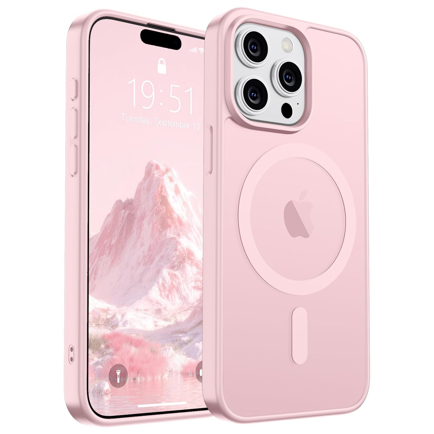 Magnetic for iPhone 14 Case & iPhone 13 Case (Compatible with MagSafe)(Military Grade Drop Protection) Translucent Matte Shockproof Phone Cover,Black