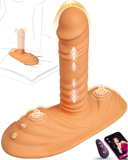 BEISAR Thrusting Dildo Vibrator Riding Grinding Sex Toy, Strap On Dildos with 9 Vibrating 3 Thrusting Adult Sex Toys Women Couple G Spot Clit Anal Finger Vibrators Sex Machine Nipple Jewelry Toys