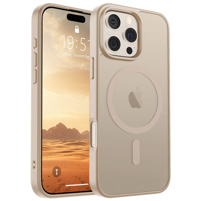 Magnetic for iPhone 14 Case & iPhone 13 Case (Compatible with MagSafe)(Military Grade Drop Protection) Translucent Matte Shockproof Phone Cover,Black