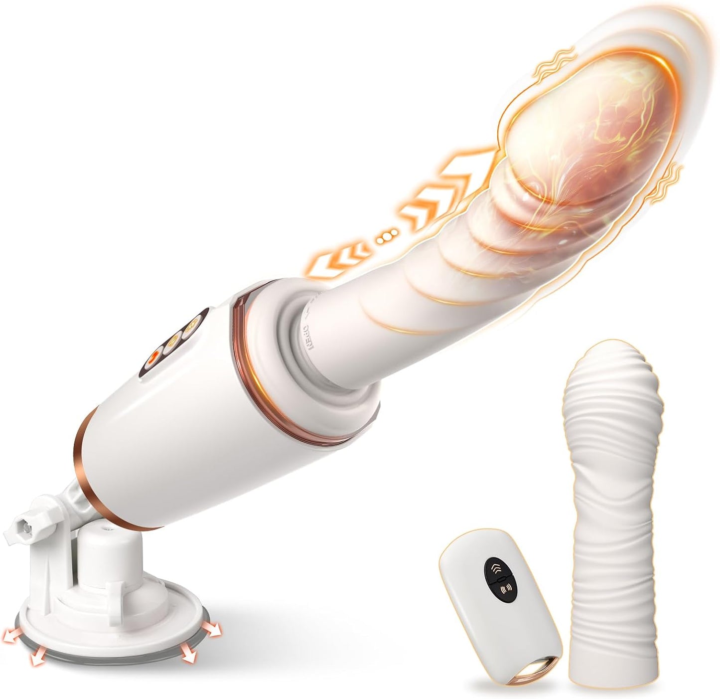 Thrusting Dildo Sex Machine - 14 Thrusting and Vibration Modes with Heating, Dual-Head, and Suction Cup