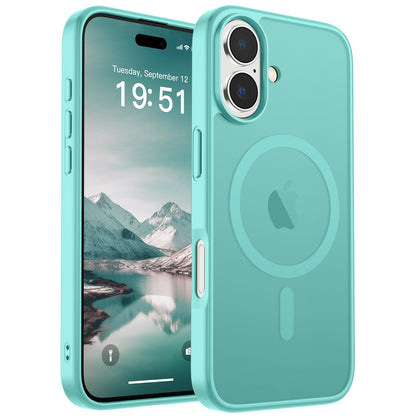 Magnetic for iPhone 14 Case & iPhone 13 Case (Compatible with MagSafe)(Military Grade Drop Protection) Translucent Matte Shockproof Phone Cover,Black