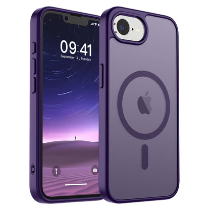Magnetic for iPhone 14 Case & iPhone 13 Case (Compatible with MagSafe)(Military Grade Drop Protection) Translucent Matte Shockproof Phone Cover,Black