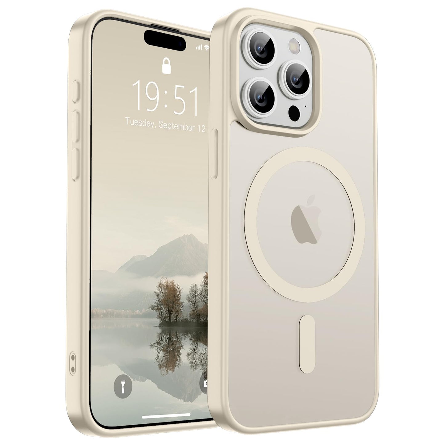 Magnetic for iPhone 14 Case & iPhone 13 Case (Compatible with MagSafe)(Military Grade Drop Protection) Translucent Matte Shockproof Phone Cover,Black