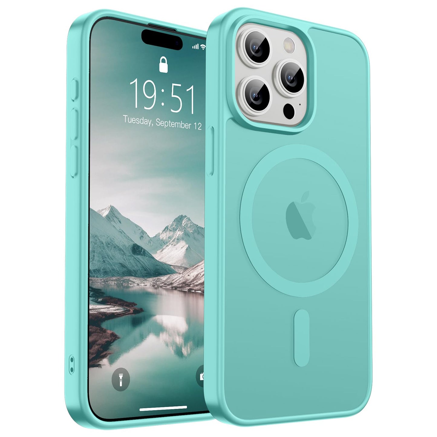 Magnetic for iPhone 14 Case & iPhone 13 Case (Compatible with MagSafe)(Military Grade Drop Protection) Translucent Matte Shockproof Phone Cover,Black