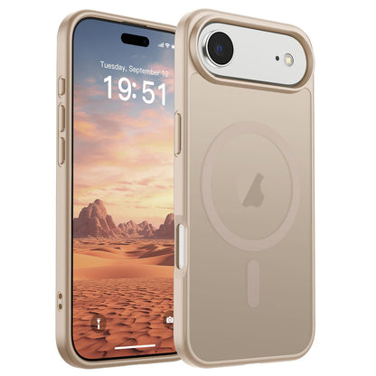 Magnetic for iPhone 14 Case & iPhone 13 Case (Compatible with MagSafe)(Military Grade Drop Protection) Translucent Matte Shockproof Phone Cover,Black