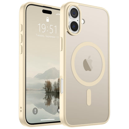 Magnetic for iPhone 14 Case & iPhone 13 Case (Compatible with MagSafe)(Military Grade Drop Protection) Translucent Matte Shockproof Phone Cover,Black