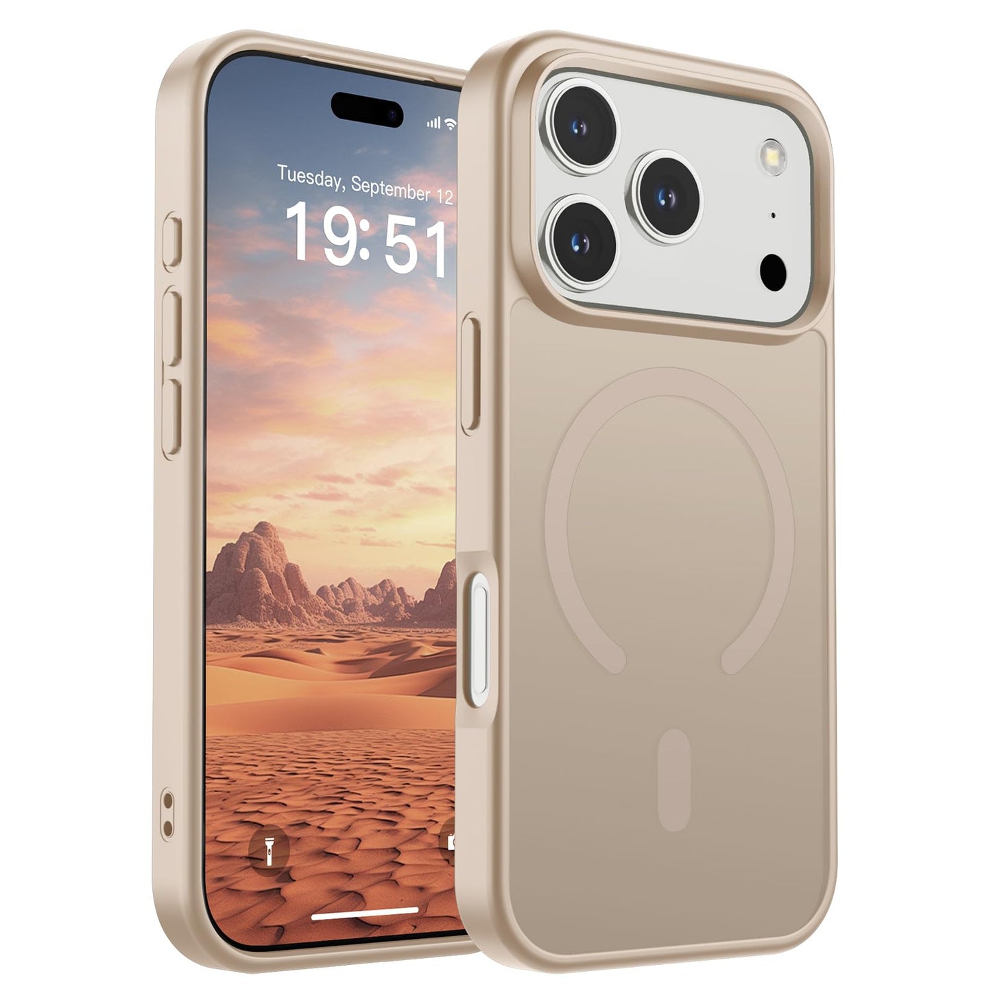 Magnetic for iPhone 14 Case & iPhone 13 Case (Compatible with MagSafe)(Military Grade Drop Protection) Translucent Matte Shockproof Phone Cover,Black