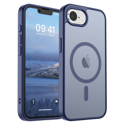 Magnetic for iPhone 14 Case & iPhone 13 Case (Compatible with MagSafe)(Military Grade Drop Protection) Translucent Matte Shockproof Phone Cover,Black