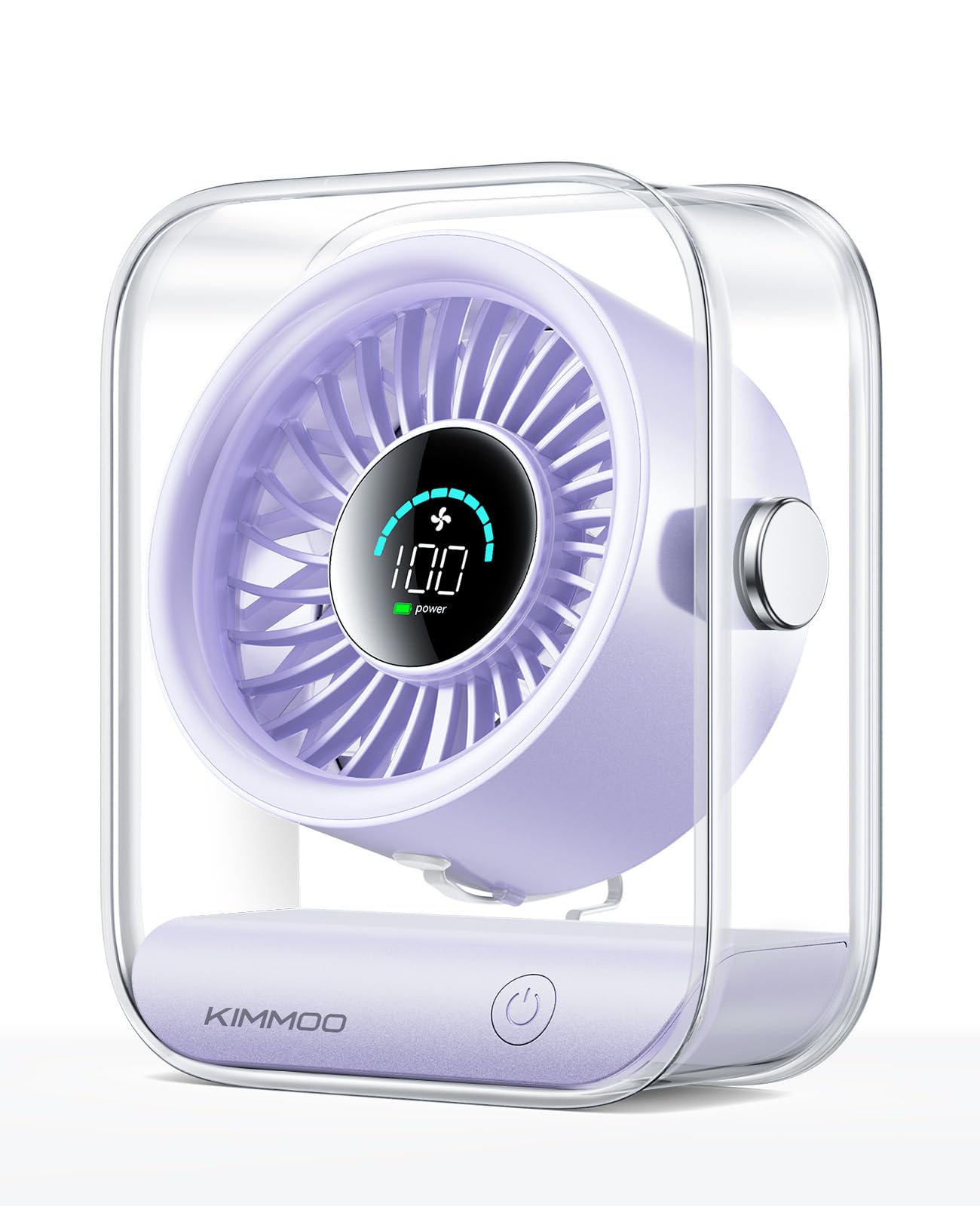 Rechargeable USB Desk Fan, Quiet Table Fan with Turbo Airflow, 100 Speeds, Digital Display, 90° Rotating, Small Battery Desktop Fans for Bedroom Home Office Travel, Black