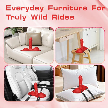 Riding Thrusting Dildo Vibrator Sex Toys, Remote Control Strap on Pillow Cushion, Hands-Free Sex Saddle with 10 Vibrating Modes for Female Couple Adults Women G Spot Anal