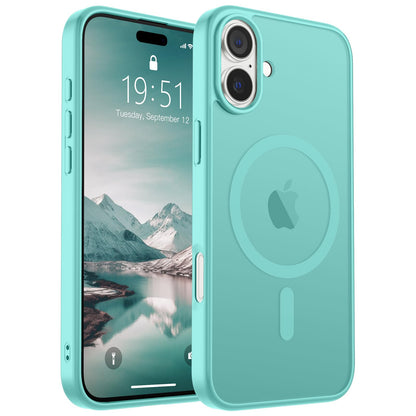 Magnetic for iPhone 14 Case & iPhone 13 Case (Compatible with MagSafe)(Military Grade Drop Protection) Translucent Matte Shockproof Phone Cover,Black