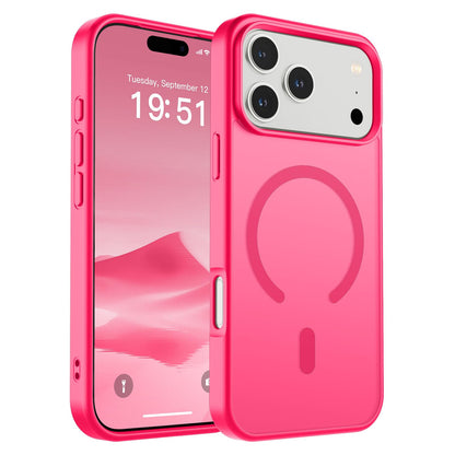 Magnetic for iPhone 14 Case & iPhone 13 Case (Compatible with MagSafe)(Military Grade Drop Protection) Translucent Matte Shockproof Phone Cover,Black