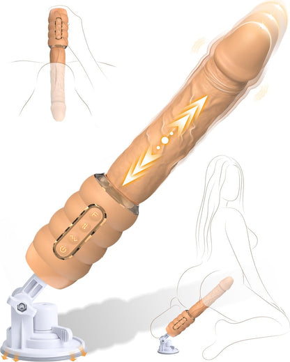 Sex Machine Thrusting Dildo Riding Vibrator Adult Sex Toys for Women Men Clitoral G Spot Anal Play, Dildo Machine with 10 Vibration 3 Thrusting & Rapid Modes Big Suction Cup Anal Toys for Couple Play