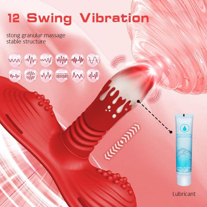 Riding Thrusting Dildo Vibrator Sex Toys, Remote Control Strap on Pillow Cushion, Hands-Free Sex Saddle with 10 Vibrating Modes for Female Couple Adults Women G Spot Anal
