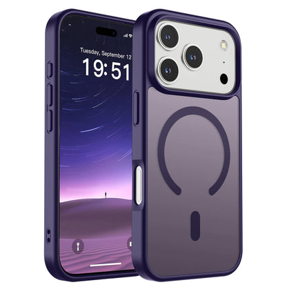 Magnetic for iPhone 14 Case & iPhone 13 Case (Compatible with MagSafe)(Military Grade Drop Protection) Translucent Matte Shockproof Phone Cover,Black
