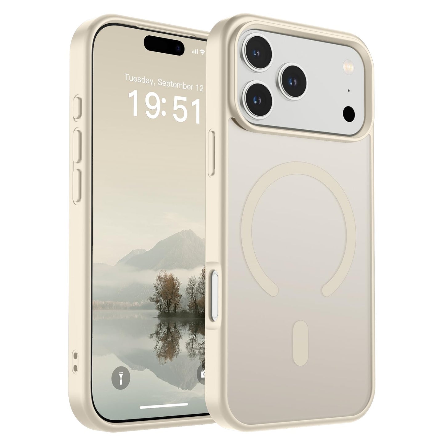 Magnetic for iPhone 14 Case & iPhone 13 Case (Compatible with MagSafe)(Military Grade Drop Protection) Translucent Matte Shockproof Phone Cover,Black