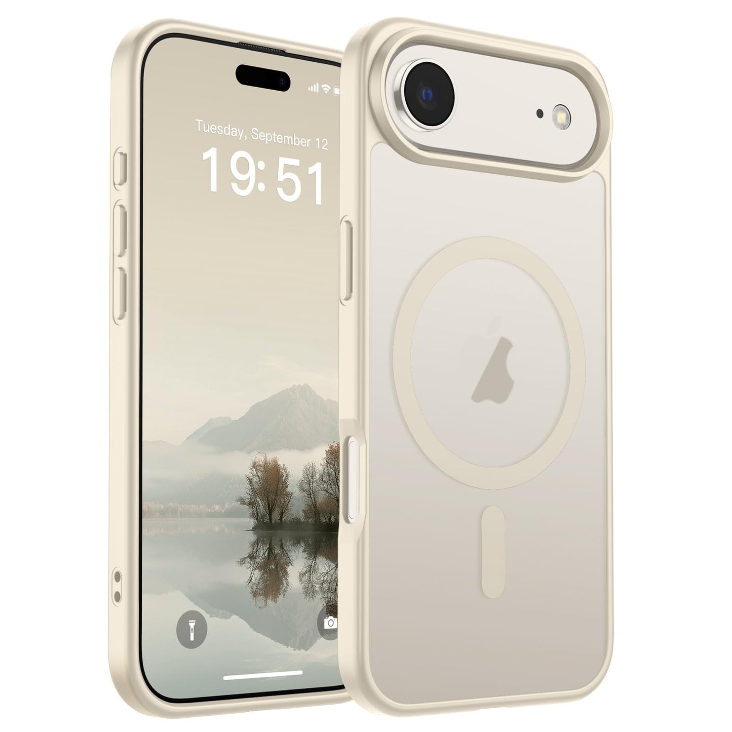 Magnetic for iPhone 14 Case & iPhone 13 Case (Compatible with MagSafe)(Military Grade Drop Protection) Translucent Matte Shockproof Phone Cover,Black