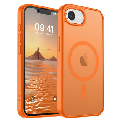 Magnetic for iPhone 14 Case & iPhone 13 Case (Compatible with MagSafe)(Military Grade Drop Protection) Translucent Matte Shockproof Phone Cover,Black