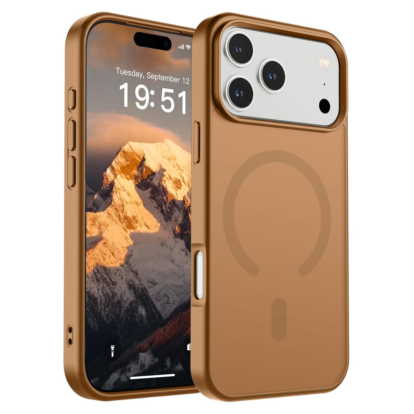 Magnetic for iPhone 14 Case & iPhone 13 Case (Compatible with MagSafe)(Military Grade Drop Protection) Translucent Matte Shockproof Phone Cover,Black