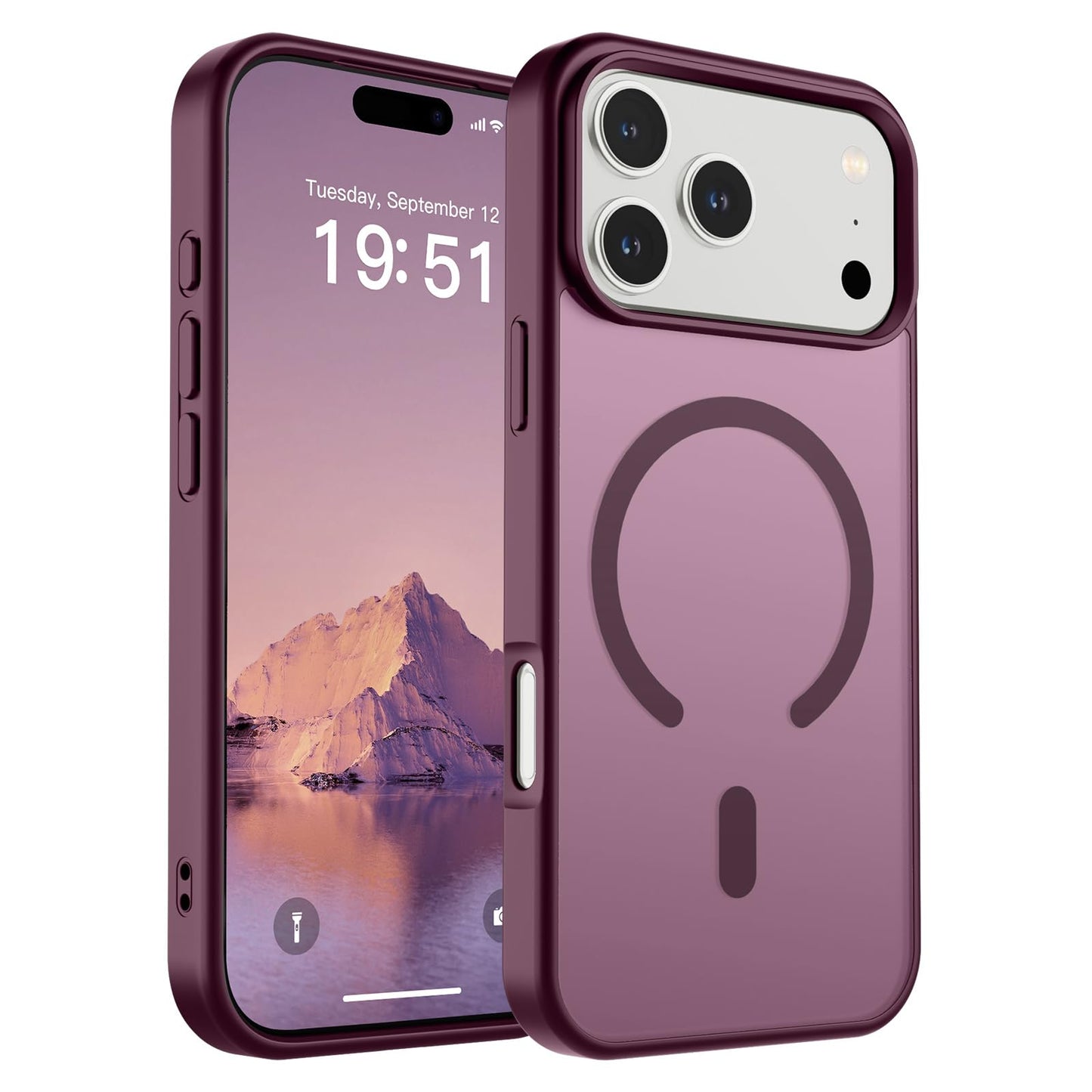 Magnetic for iPhone 14 Case & iPhone 13 Case (Compatible with MagSafe)(Military Grade Drop Protection) Translucent Matte Shockproof Phone Cover,Black
