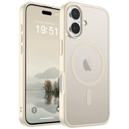 Magnetic for iPhone 14 Case & iPhone 13 Case (Compatible with MagSafe)(Military Grade Drop Protection) Translucent Matte Shockproof Phone Cover,Black