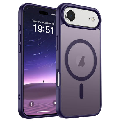Magnetic for iPhone 14 Case & iPhone 13 Case (Compatible with MagSafe)(Military Grade Drop Protection) Translucent Matte Shockproof Phone Cover,Black