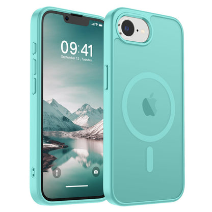 Magnetic for iPhone 14 Case & iPhone 13 Case (Compatible with MagSafe)(Military Grade Drop Protection) Translucent Matte Shockproof Phone Cover,Black