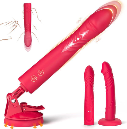 Sex Toys Thrusting Dildo Machine Vibrator - Detachable Riding Dildos Adult Toys with 10 Vibration Thrusting Modes, Adult Machine G Spot Clit Anal Toy with Removable Suction Cup and Base for Women Men