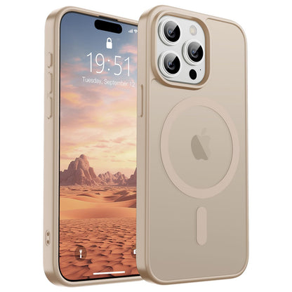 Magnetic for iPhone 14 Case & iPhone 13 Case (Compatible with MagSafe)(Military Grade Drop Protection) Translucent Matte Shockproof Phone Cover,Black