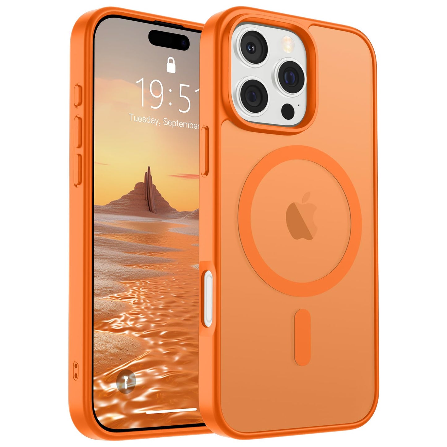 Magnetic for iPhone 14 Case & iPhone 13 Case (Compatible with MagSafe)(Military Grade Drop Protection) Translucent Matte Shockproof Phone Cover,Black