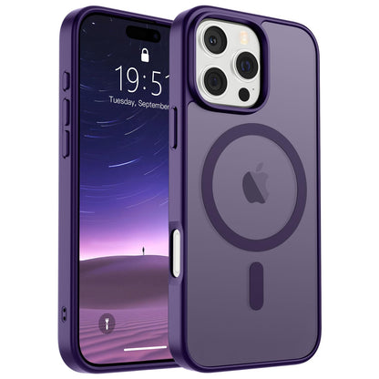 Magnetic for iPhone 14 Case & iPhone 13 Case (Compatible with MagSafe)(Military Grade Drop Protection) Translucent Matte Shockproof Phone Cover,Black